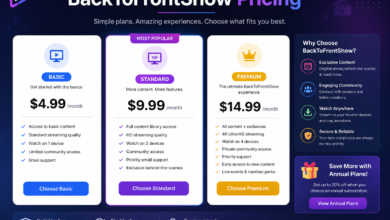 BackToFrontShow Pricing